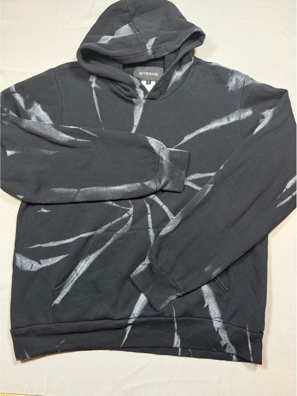 MYRRHE black tie-dye hoodie